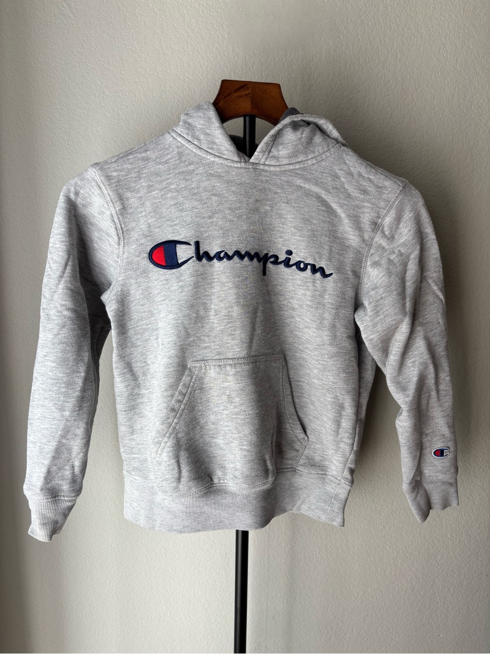 Champion KIDS Gray Heather Pullover Hoodie Sweatshirt